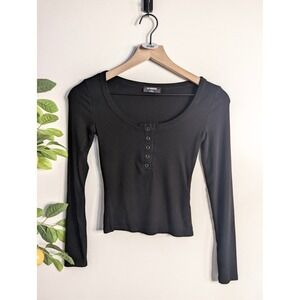 The Workshop Black Longsleeve Shirt Sz S